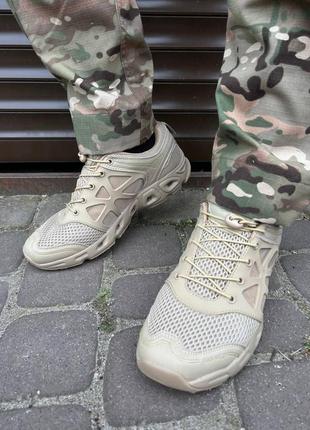 Летние армейски облегченные кроссовки сетка han-wild песочные