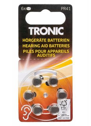 Батарейки для слуховых аппаратов 13(rp48) 312(rp41) 6шт tronic...