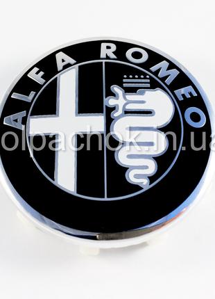 Колпачок на диски Alfa Romeo черно-белый (58-60мм)