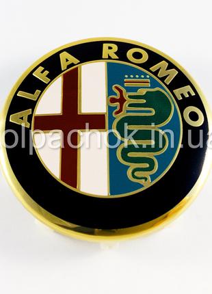 Колпачок на диски Alfa Romeo золото (58-60мм)