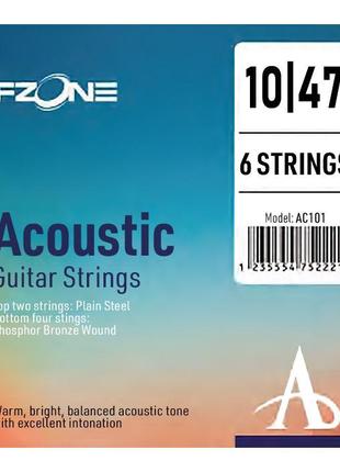 FZONE AC101 Струни для акустичної гітари фосфорна бронза 10-47