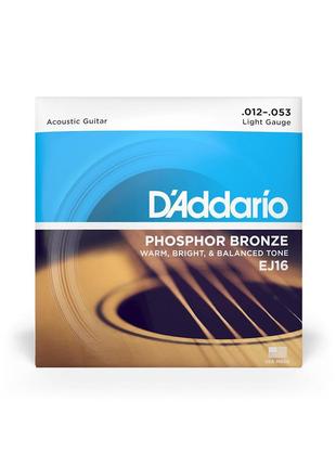 D'ADDARIO EJ16 Phosphor Bronze Струни для акустичної гітари .0...