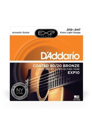 D'ADDARIO EXP10 80/20 Bronze Extra Light Струни для акустичної...