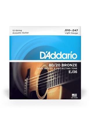 D'ADDARIO EJ36 Струни для акустичної гітари 12-струн .010-.047