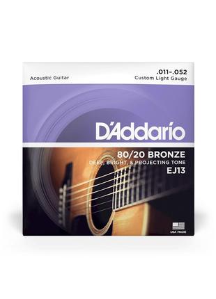 D'ADDARIO EJ13 Bronze 80/20 Струни для акустичної гітари .011-...