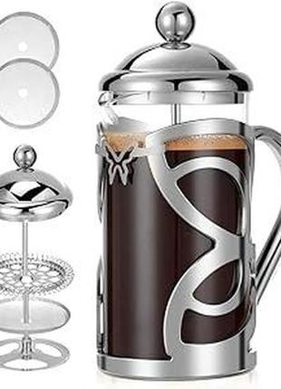 Френч пресс с поршнем meeliocafe french press, 350 мл, 2 чашки...