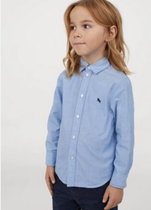 Рубашка голубого цвета h&amp;m на 8-9 лет