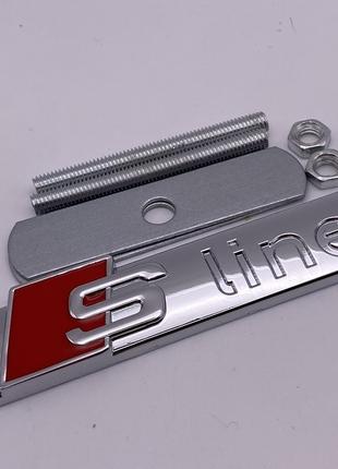 Audi s line эмблема Эмблема значeк на решетку радиатора хром