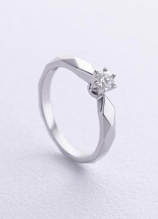 Помолвочное кольцо с бриллиантом (белое золото) 22991121