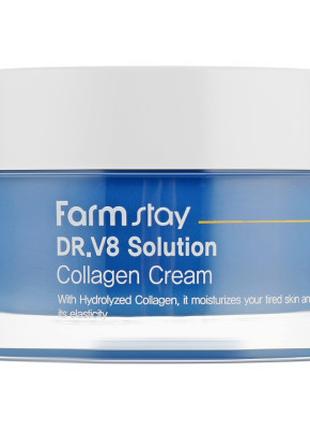 Крем для лица FarmStay DR.V8 Solution Collagen Cream Антивозра...