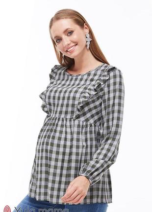 Трендовая блузка с рюшами для беременных и кормящих