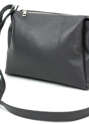 Невелика жіноча шкіряна сумка Borsacomoda темно-сіра