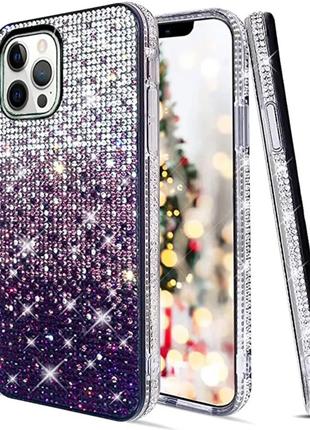Силиконовый чехол серебряно-фиолетовый для Iphone 13pro Max 6....