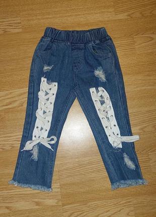 Стильные джинсы на девочку 4-5 лет, 💯 оригинал, молниеносная о...