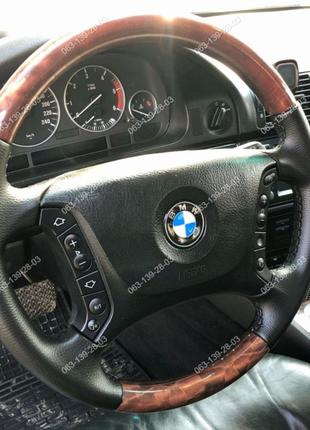 Оплетка чехол на руль с деревянными вставками для BMW E46 E39 ...