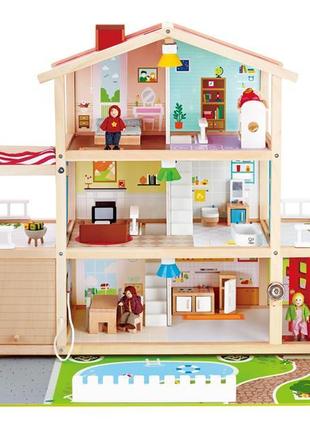 Кукольный дом Hape Особняк с мебелью деревянный (E3405)