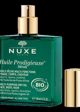 Суха олія для обличчя, тіла й волосся "неролі" nuxe huile prod...