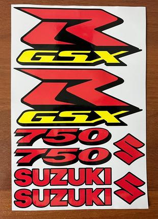 SUZUKI GSX R  750 вінілові наклекйи на мотоцикл пластик бак