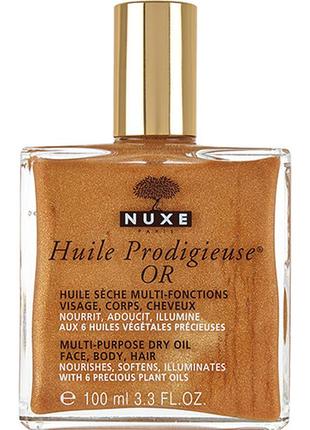 Нюкс чудесное сухое золотое масло для кожи и волос nuxe huile ...