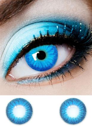 Голубые контактные линзы цветные ELITE Lens "Blue 1" (N0138)