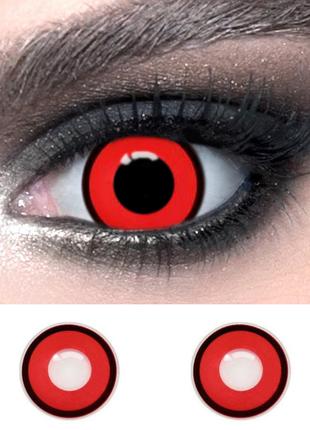 Червоні контактні лінзи з чорним обідком ELITE Lens Red ободок...