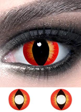 Цветные контактные линзы ELITE Lens "Cat Red" 14,5 мм. красные...