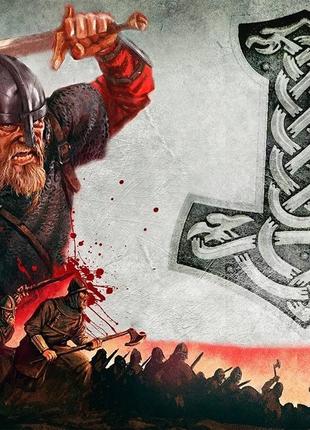 Настенный плакат Викинг - Молот Тора / Постер Vikings 44.5х31....
