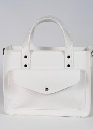 Жіноча сумка біла сумка тоут сумка на коротких ручках сумка шопер