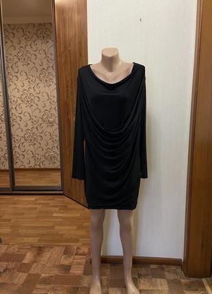 Коктейльное черное короткое платье pinko размер 46-48