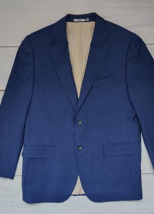 Мужской синий пиджак 59% шерсть премиум бренд 44 54