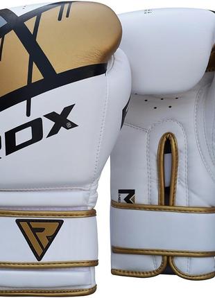 Боксерские перчатки rdx rex leather gold 10 ун.