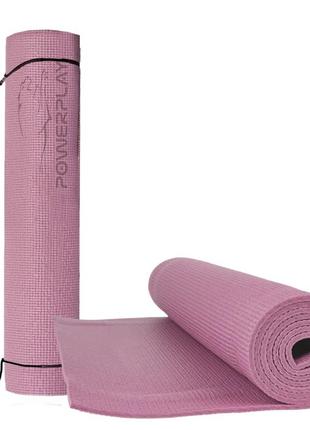 Килимок для йоги та фітнесу powerplay 4010 pvc yoga mat рожеви...