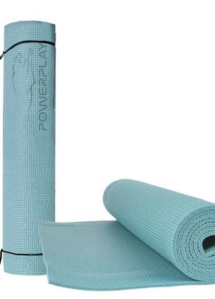 Килимок для йоги та фітнесу powerplay 4010 pvc yoga mat зелени...
