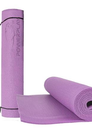 Килимок для йоги та фітнесу powerplay 4010 pvc yoga mat лаванд...