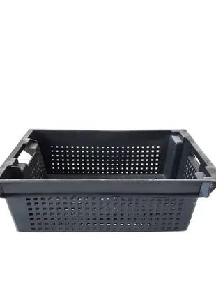 Ящик пластиковий перфорований SKOBA PLAST (60*40*20 см) (Чорний)