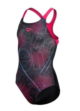 Купальник закритий для дівчат arena galactics swim pro back чо...