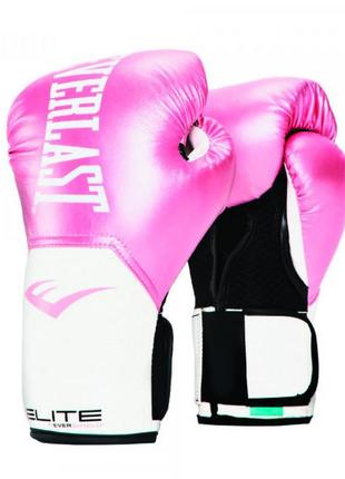 Боксерські рукавиці everlast elite training gloves рожевий, бі...