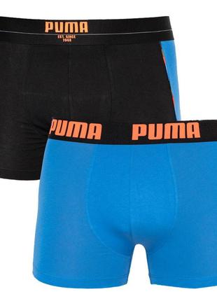 Труси-боксери puma statement boxer 2p чорний, синій чол m