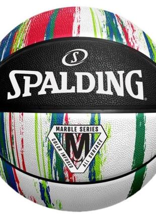 М'яч баскетбольний spalding marble ball чорний, бі