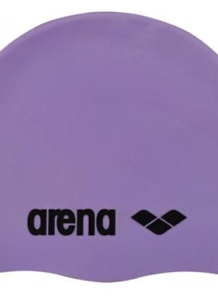 Шапка для плавання arena classic silicone фіолетовий уні osfm