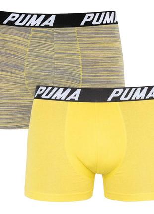 Труси-боксери puma spacedye stripe boxer 2p сірий, жовтий чол xl