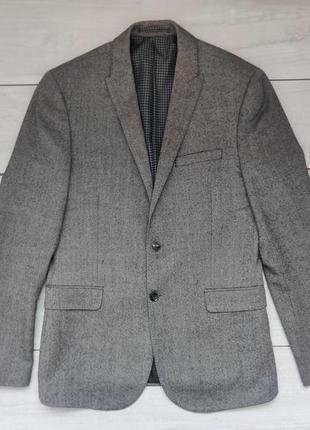 Мужской серый пиджак из люксовой шерсти премиум бренд 50 р