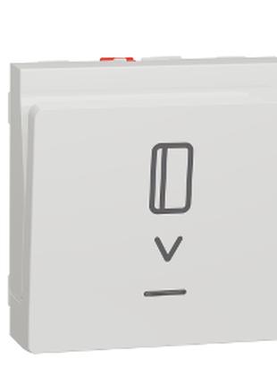 Вимикач картковий з підсвіткою 10А, 2 модуля білий Unica New N...