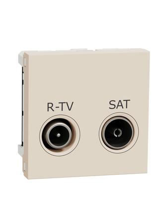 Розетка R-TV-SAT 2 бежевого модуля Unica New NU345444