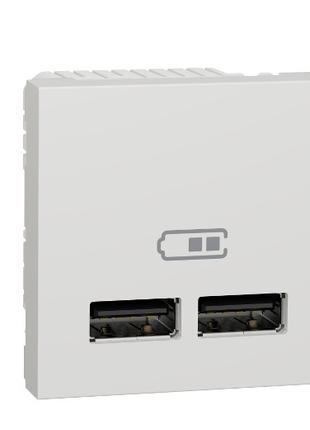 Розетка USB двойная 2.1А 2 модуля белая Unica New NU341818