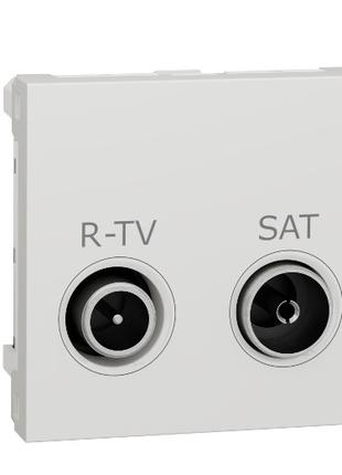 Розетка R-TV SAT конечная, 2 модуля белый Unica New NU345518