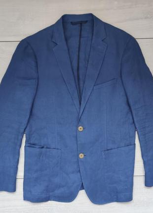 Мужской льняной пиджак блейзер премиального бренда 48 38r