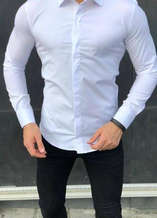 Классическая рубашка белая мужская