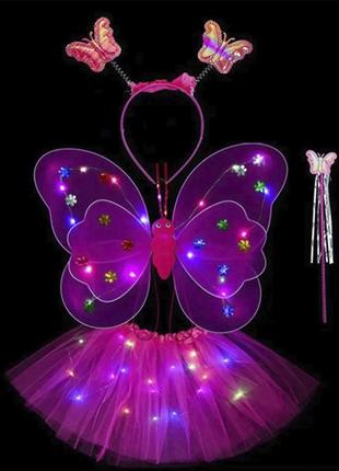 Детский карнавальный костюм Набор бабочки: крылья, обруч, юбка...