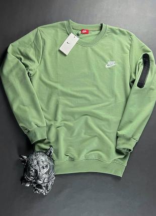 Свитшот Nike зеленый мужской теплый